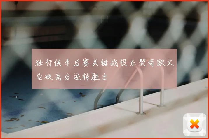 独行侠季后赛关键战役东契奇欧文合砍高分逆转胜出